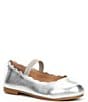 Color:Silver - Image 1 - Girls' Delight-T Scalloped Metallic Leather Flats (Infant)