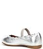Color:Silver - Image 3 - Girls' Delight-T Scalloped Metallic Leather Flats (Infant)
