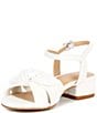 Color:White - Image 4 - Girls' Divine Twist Bow Block Heel Dress Sandals (Toddler)