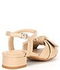 Color:Spanish Sand - Image 2 - Girls' Divine Twist Bow Block Heel Dress Sandals (Toddler)