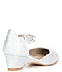 Color:Silver - Image 2 - Girls' Fancee Glitter Covered Wedge Heels (Toddler)