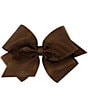 Color:Coffee - Image 1 - Girls King Pinch Clip Organza Hair Bow