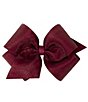 Color:Wine - Image 1 - Girls King Pinch Clip Organza Hair Bow