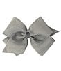 Color:Pewter - Image 1 - Girls King Pinch Clip Organza Hair Bow