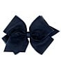 Color:Navy - Image 1 - Girls King Pinch Clip Organza Hair Bow