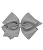 Color:Grey - Image 1 - Girls King Scallop Grosgrain Hair Bow
