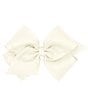 Color:Antique White - Image 1 - Girls King Scallop Grosgrain Hair Bow