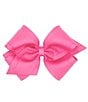 Color:Hot Pink - Image 1 - Girls King Scallop Grosgrain Hair Bow