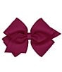 Color:Wine - Image 1 - Girls King Scallop Grosgrain Hair Bow