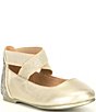 Color:Light Gold - Image 1 - Girls' Loviee Rhinestone Leather Ballet Flats (Youth)