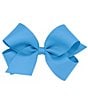 Color:Copen Blue - Image 1 - Girls Medium Grosgrain Hair Bow