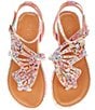 Color:Bright Multi - Image 1 - Girls' Rhinestone Butterfly Sandal (Youth)