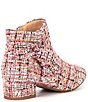 Color:Pink/Black - Image 2 - Girls' Savvy Tweed Bow Booties (Youth)