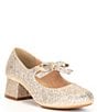 Color:Gold - Image 1 - Girls' Starlet Small Bow Dress Heels (Youth)