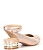 Color:Rose Gold - Image 2 - Girls' Thrive Pearl Heel Metallic Dress Pumps (Youth)