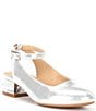 Color:Silver - Image 1 - Girls' Thrive Pearl Heel Metallic Dress Pumps (Youth)
