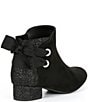 Color:Black - Image 2 - Girls' Whirlee Side Bow Suede Booties (Toddler)