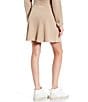 Color:Taupe - Image 2 - Coordinating High Rise A-Line Sweater Mini Skirt