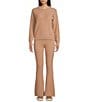 Color:Taupe - Image 3 - High Rise Cozy Teddy Flare Pants