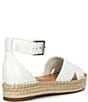 Color:White - Image 2 - Hollie Leather Cross Strap Platform Espadrille Sandals