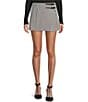 Copper Key Houndstooth Buckle Wrap Skort, Color:Snow Black - Image 1