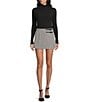 Copper Key Houndstooth Buckle Wrap Skort, Color:Snow Black - Image 3