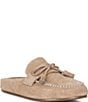 Copper Key Kit Suede Tassel Bow Clog Mules - Image 1