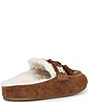 Copper Key Kit Two Suede Embroidered Faux Fur Tassel Clog Mules - Image 2