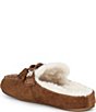 Copper Key Kit Two Suede Embroidered Faux Fur Tassel Clog Mules - Image 3