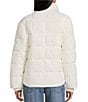 Copper Key Knit Collar Winter Puffer Jacket, Color:Ivory - Image 2