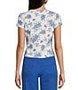 Copper Key Knit Floral Print T-Shirt, Color:White Royal - Image 2
