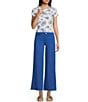 Copper Key Knit Floral Print T-Shirt, Color:White Royal - Image 3