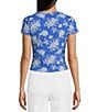 Copper Key Knit Floral Print T-Shirt, Color:Royal White - Image 2