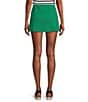 Copper Key Knit Front Slit Mini Skort, Color:Green - Image 2