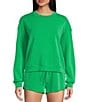 Copper Key Knit Long Sleeve Coordinating Lounge Top, Color:Kelly Green - Image 1
