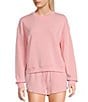 Copper Key Knit Long Sleeve Coordinating Lounge Top, Color:Pink - Image 1