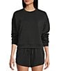 Copper Key Knit Long Sleeve Coordinating Lounge Top, Color:Black - Image 1