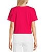 Copper Key Knit Solid Boxy T-Shirt, Color:Azalea - Image 2