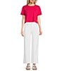 Copper Key Knit Solid Boxy T-Shirt, Color:Azalea - Image 3