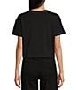 Copper Key Knit Solid Boxy T-Shirt, Color:Black - Image 2