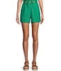 Color:Green - Image 1 - Linen Blend Coordinating Shorts