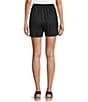 Copper Key Linen Blend Coordinating Shorts, Color:Black - Image 2
