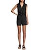 Copper Key Linen Blend Coordinating Shorts, Color:Black - Image 3