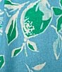 Color:Blue - Image 4 - Linen Blend Coordinating Floral Print Pull-On Shorts