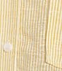 Copper Key Linen Stripe Coordinating Crop Camp Shirt, Color:Yellow - Image 5