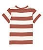 Color:Burgundy - Image 2 - Little Girls 2T-6X Knit Wide Stripe Boxy T-Shirt