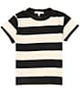 Color:Black - Image 1 - Little Girls 2T-6X Knit Wide Stripe Boxy T-Shirt