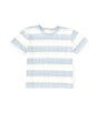 Copper Key Little Girls 2T-6X Knit Wide Stripe Boxy T-Shirt, Color:Blue - Image 1