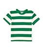Copper Key Little Girls 2T-6X Knit Wide Stripe Boxy T-Shirt, Color:Green - Image 1