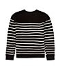 Color:Black/Ivory - Image 2 - Little Girl 2T-6X Striped Sweater